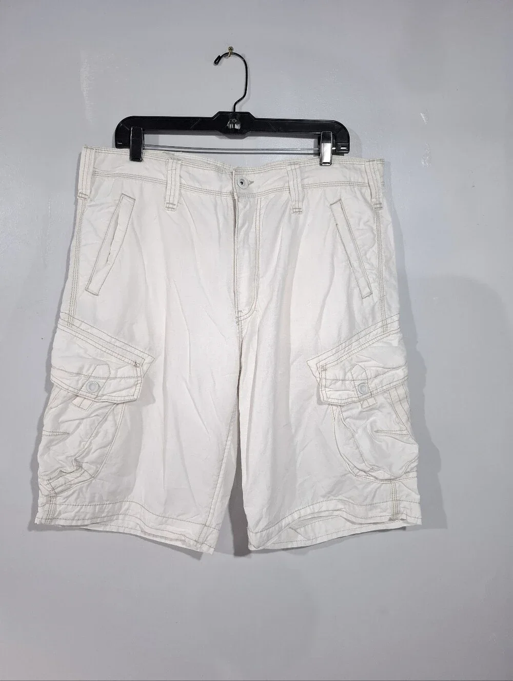 Jet Lag Cargo Shorts Camp Rugged Withe / Cream Utility Baggy Mens Size 36